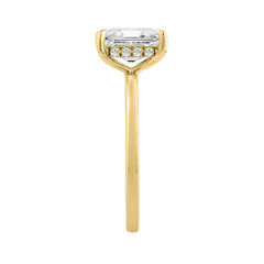 14K YELLOW GOLD 2.00CT ROUND/EMERALD DIAMOND LADIES RING (CENTER STONE EMERALD DIAMOND 2CT)