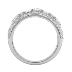 14K WHITE GOLD 1 1/4CT ROUND/BAGUETTE/PRINCESS DIAMOND LADIES BAND
