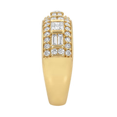 14K YELLOW GOLD 1 1/4CT ROUND/BAGUETTE/PRINCESS DIAMOND LADIES BAND