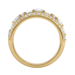 14K YELLOW GOLD 1 1/4CT ROUND/BAGUETTE/PRINCESS DIAMOND LADIES BAND