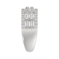 14K WHITE GOLD 1 1/4CT ROUND/BAGUETTE DIAMOND LADIES BAND