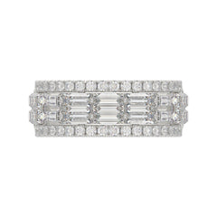 14K WHITE GOLD 1 1/4CT ROUND/BAGUETTE DIAMOND LADIES BAND