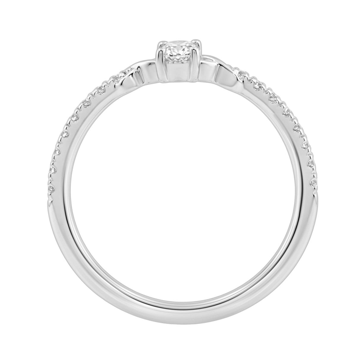 Elegant 10K White Gold Oval Diamond Engagement Ring For Women 3/8 Ct Round & Oval Diamonds 1/4Ct Oval Center Stone (Color F-G -Clarity Vs1/Vs2)