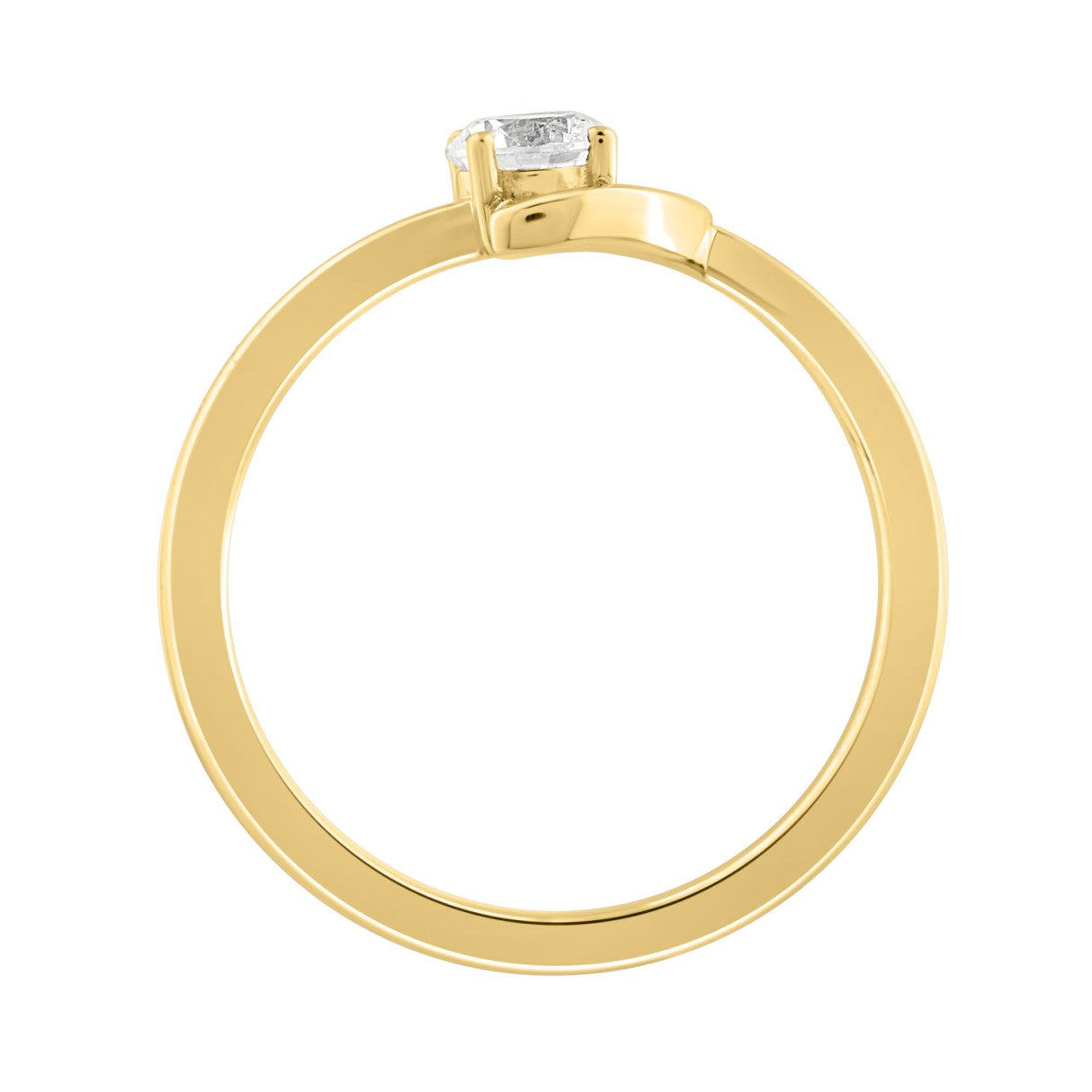 Elegant 10K Yellow Gold Round Diamond Engagement Ring 3/8Ct Ladies Fashion Ring (Color F-G -Clarity Vs1/Vs2)