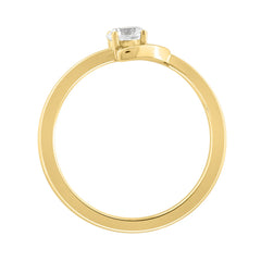 Elegant 10K Yellow Gold Round Diamond Engagement Ring 3/8Ct Ladies Fashion Ring (Color F-G -Clarity Vs1/Vs2)