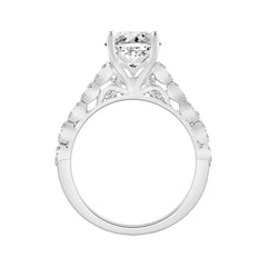 14K WHITE GOLD 3 1/3CT ROUND DIAMOND LADIES BRIDAL SET (CENTER STONE ROUND DIAMOND 3CT)