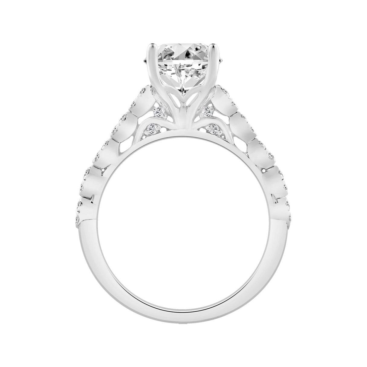 14K WHITE GOLD 3 1/3CT ROUND DIAMOND LADIES BRIDAL SET (CENTER STONE ROUND DIAMOND 3CT)
