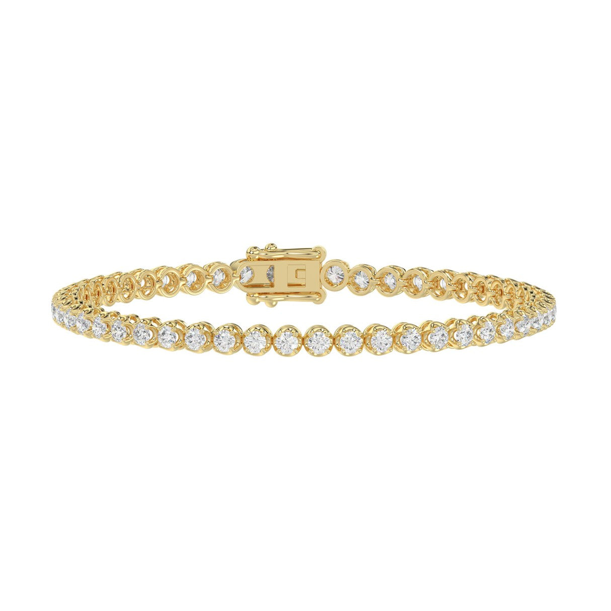 14K YELLOW GOLD 3.00CT ROUND DIAMOND LADIES BRACELET 
