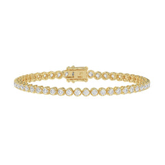 14K YELLOW GOLD 3.00CT ROUND DIAMOND LADIES BRACELET 