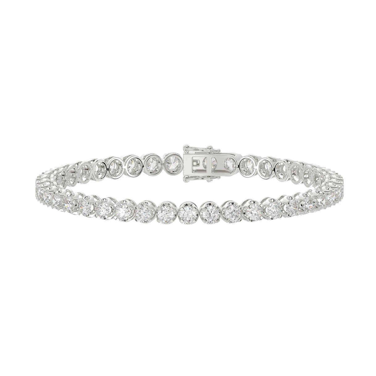 14K WHITE GOLD 5.00CT ROUND DIAMOND LADIES BRACELET