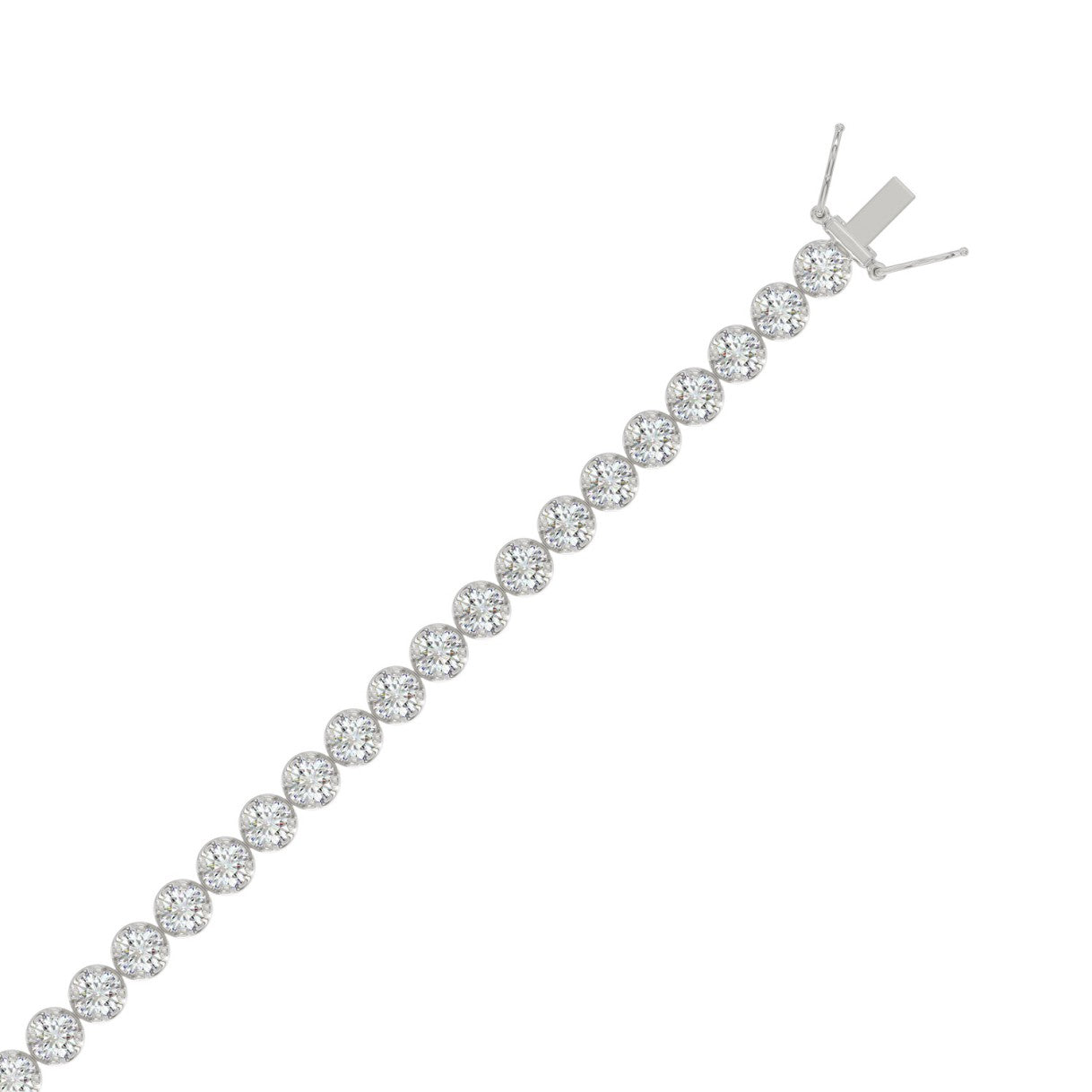 14K WHITE GOLD 5.00CT ROUND DIAMOND LADIES BRACELET
