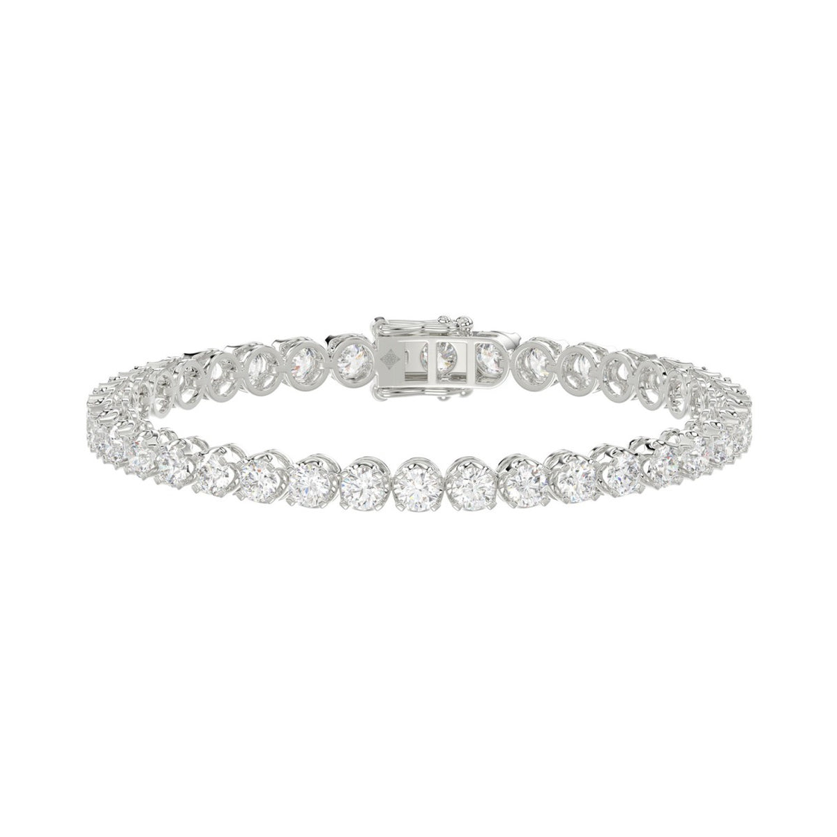 14K WHITE GOLD 9.00CT ROUND DIAMOND LADIES BRACELET