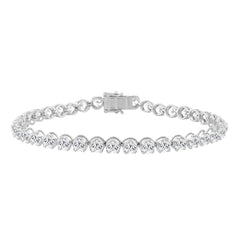 14K WHITE GOLD 9.00CT ROUND DIAMOND LADIES BRACELET