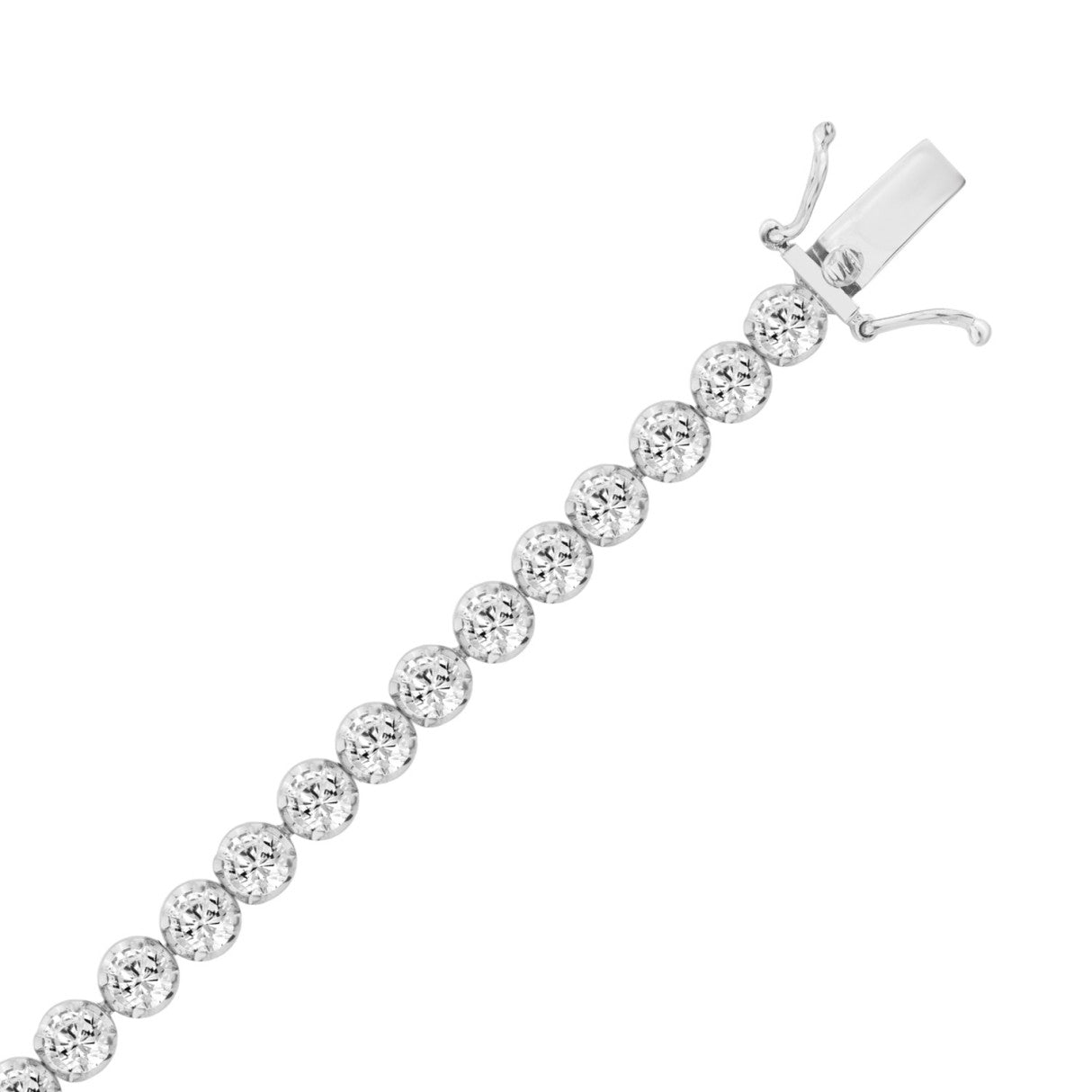 14K WHITE GOLD 9.00CT ROUND DIAMOND LADIES BRACELET