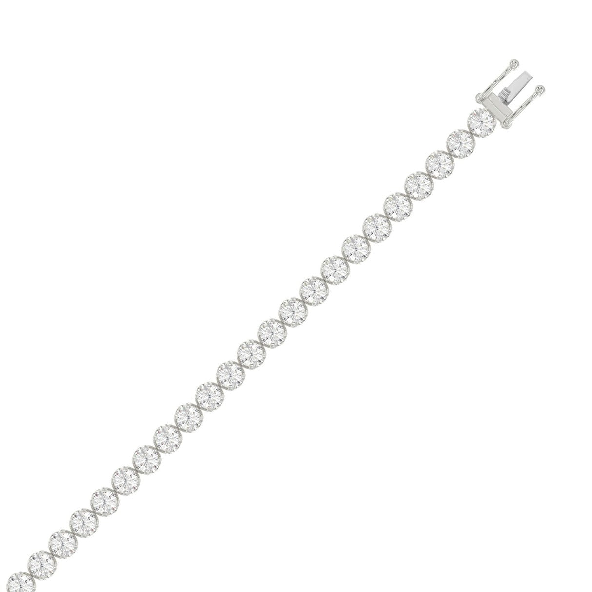 14K WHITE GOLD 9.00CT ROUND DIAMOND LADIES BRACELET