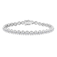 14K WHITE GOLD 10.00CT ROUND DIAMOND LADIES BRACELET