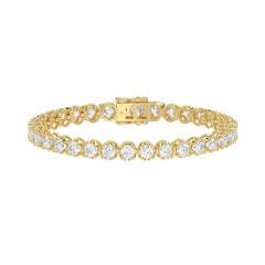 Luxury 14K Yellow Gold Round Diamond Tennis Bracelet 10.00 Ct Elegant Women Jewelry (Color F-G -Clarity Vs1/Vs2)