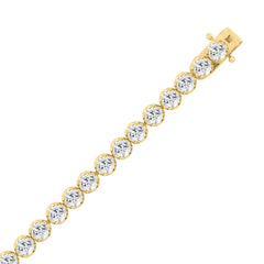 Luxury 14K Yellow Gold Round Diamond Tennis Bracelet 10.00 Ct Elegant Women Jewelry (Color F-G -Clarity Vs1/Vs2)