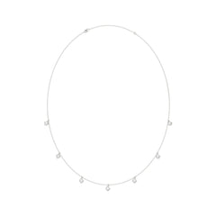 14K WHITE GOLD 1.00CT ROUND/PEAR/MARQUISE/OVAL DIAMOND LADIES NECKLACE