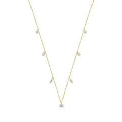 14K YELOW GOLD 1.00CT ROUND/PEAR/MARQUISE/OVAL DIAMOND LADIES NECKLACE