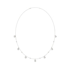 14K WHITE GOLD 1.00CT ROUND/PEAR DIAMOND LADIES NECKLACE