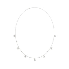 14K WHITE GOLD 1.00CT ROUND/PEAR DIAMOND LADIES NECKLACE
