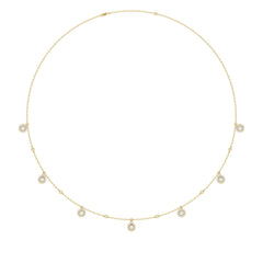14K YELLOW GOLD 1.00CT ROUND/PEAR DIAMOND LADIES NECKLACE