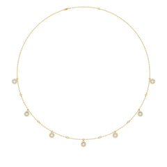 14K YELLOW GOLD 1.00CT ROUND/PEAR DIAMOND LADIES NECKLACE