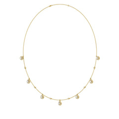 14K YELLOW GOLD 1.00CT ROUND/PEAR DIAMOND LADIES NECKLACE