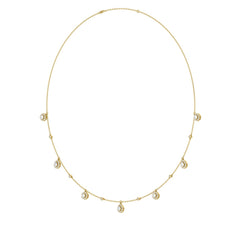 14K YELLOW GOLD 1.00CT ROUND/PEAR DIAMOND LADIES NECKLACE