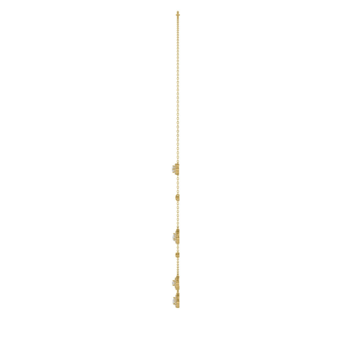 14K YELLOW GOLD 1.00CT ROUND/PEAR DIAMOND LADIES NECKLACE
