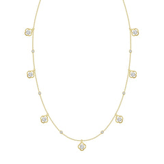 14K YELLOW GOLD 1 1/2CT ROUND DIAMOND LADIES NECKLACE