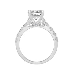 14K WHITE GOLD 3.00CT ROUND/RADIANT DIAMOND LADIES RING (CENTER STONE RADIANT DIAMOND 3CT)