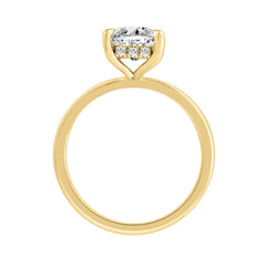 14K YELLOW GOLD 2.00CT ROUND/CUSHION DIAMOND LADIES RING (CENTER STONE CUSHION DIAMOND 2CT)