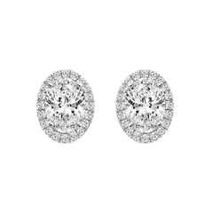 14K WHITE GOLD 2 1/4CT ROUND/OVAL DIAMOND LADIES EARRINGS