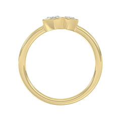 Elegant ColleCTions Linked Hearts Ladies Ring 10K Yellow Gold 3/4CT Marquise Lab Grown Diamond (Color F-G -Clarity VS1/VS2)