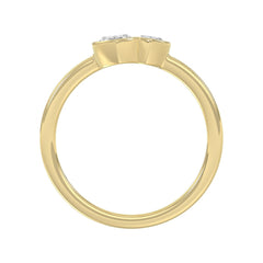 Elegant ColleCTions Linked Hearts Ladies Ring 10K Yellow Gold 3/4CT Marquise Lab Grown Diamond (Color F-G -Clarity VS1/VS2)