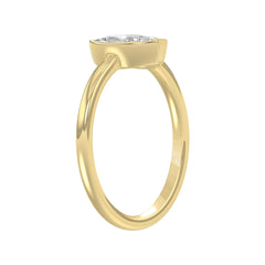 Elegant ColleCTions Linked Hearts Ladies Ring 10K Yellow Gold 3/4CT Marquise Lab Grown Diamond (Color F-G -Clarity VS1/VS2)