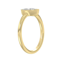 Elegant ColleCTions Linked Hearts Ladies Ring 10K Yellow Gold 3/4CT Marquise Lab Grown Diamond (Color F-G -Clarity VS1/VS2)