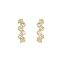 Elegant Ladies 10K Yellow Gold 3/4CT Round Lab Grown Diamond Fancy Hoop Earrings  (Color F-G -Clarity VS1/VS2)