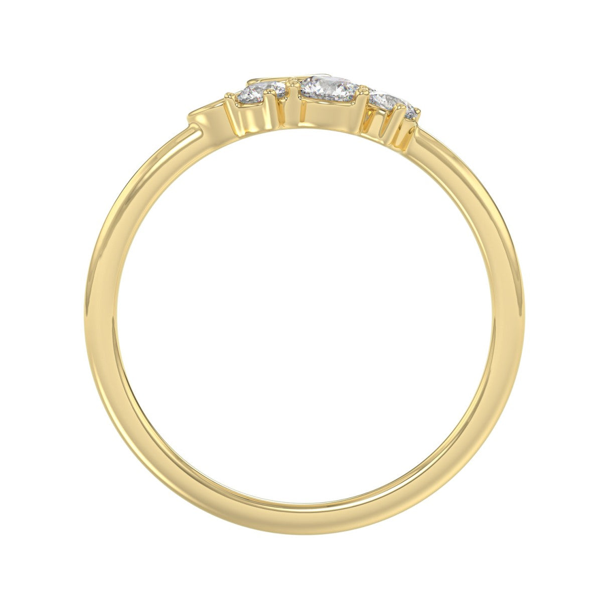 Classic 10K Yellow Gold  Round Lab Grown Diamond ladies Ring 1/2CT (Color F-G -Clarity VS1/VS2)