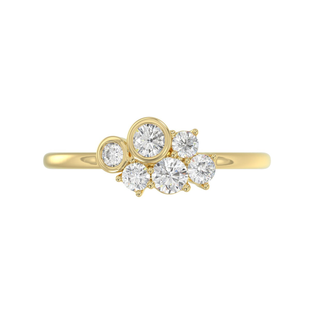 Classic 10K Yellow Gold  Round Lab Grown Diamond ladies Ring 1/2CT (Color F-G -Clarity VS1/VS2)