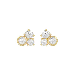 Classic 10K Yellow Gold  Round Lab Grown Diamond Ladies Fashion Earring 3/4Ct (Color F-G -Clarity Vs1/Vs2)