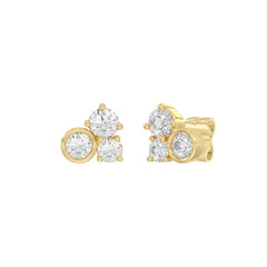 Classic 10K Yellow Gold  Round Lab Grown Diamond Ladies Fashion Earring 3/4Ct (Color F-G -Clarity Vs1/Vs2)