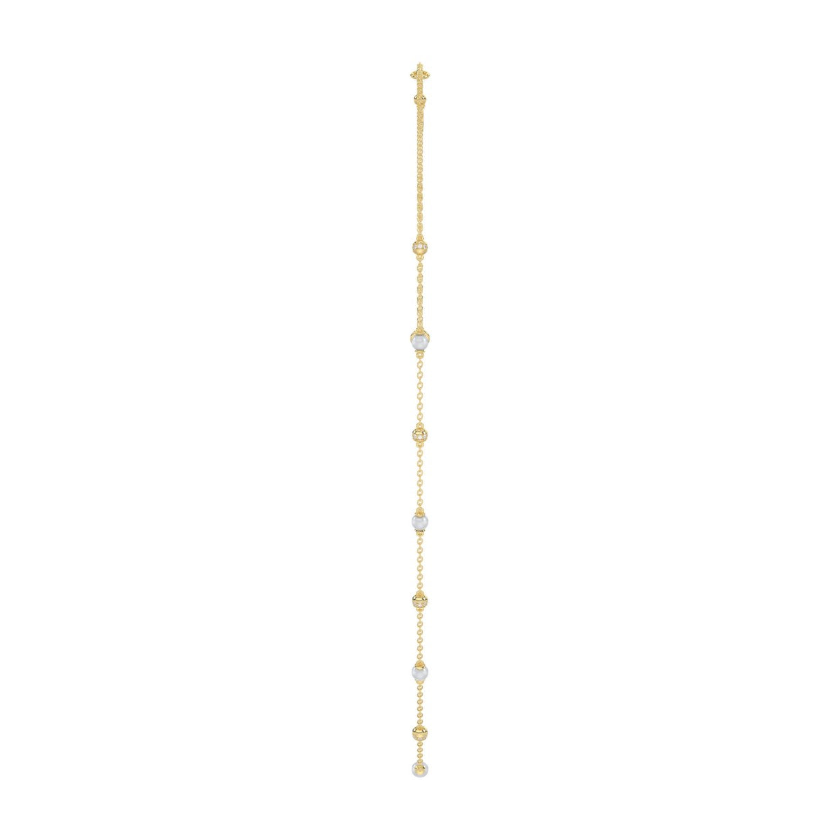 Luxury Round/Pearl Diamond Necklace 10K Yellow Gold 1/3CT Elegant Ladies Jewelry (Color F-G -Clarity VS1/VS2)