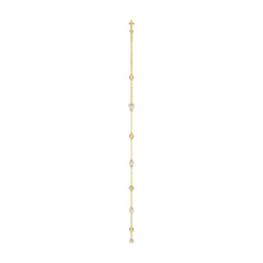 Luxury Round/Pearl Diamond Necklace 10K Yellow Gold 1/3CT Elegant Ladies Jewelry (Color F-G -Clarity VS1/VS2)