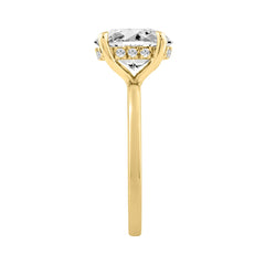 14K YELLOW GOLD 3.00CT OVAL/ROUND DIAMOND LADIES RING (CENTER STONE OVAL DIAMOND 3.00CT)