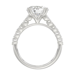Ladies 14K White Gold Ladies Elegance- Bridal Set  3 1/3CT Round Diamond 3.00CT Round Center stone (Color F-G -Clarity VS1/VS2)