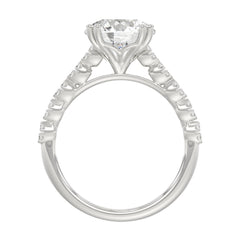 Ladies 14K White Gold Ladies Elegance- Bridal Set  3 1/3CT Round Diamond 3.00CT Round Center stone (Color F-G -Clarity VS1/VS2)