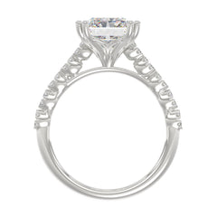 Ladies 14K White Gold Ladies Elegance- Bridal Set  3 1/3CT Round &amp; Radiant Diamond 3.00CT Radiant Center stone (Color F-G -Clarity VS1/VS2)
